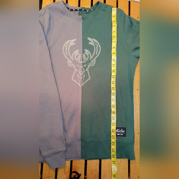 Milwaukee Bucks New Era French Terry Color Block Pullover Sweatshirt Size Medium - Picture 8 of 11